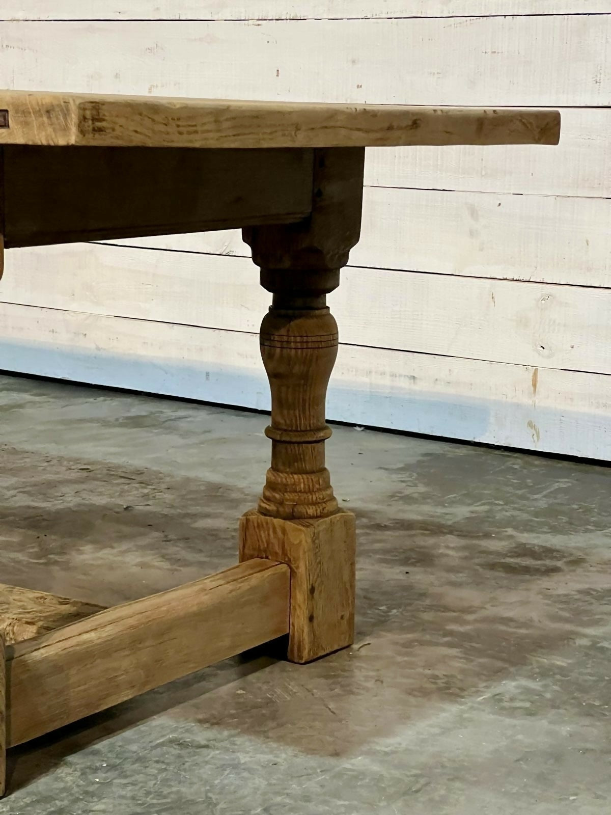 Characterful Bleached Oak Farmhouse Dining Table