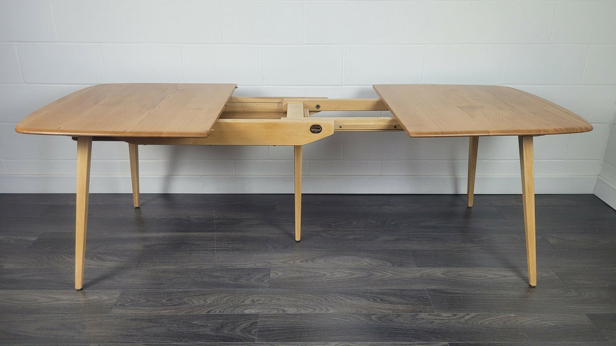 Vintage Ercol Grand Windsor Extending Dining Table – Solid Elm & Beech – 1970s