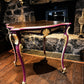 Vintage French Style Occasional Table In Burgundy & Gold Statement Accent