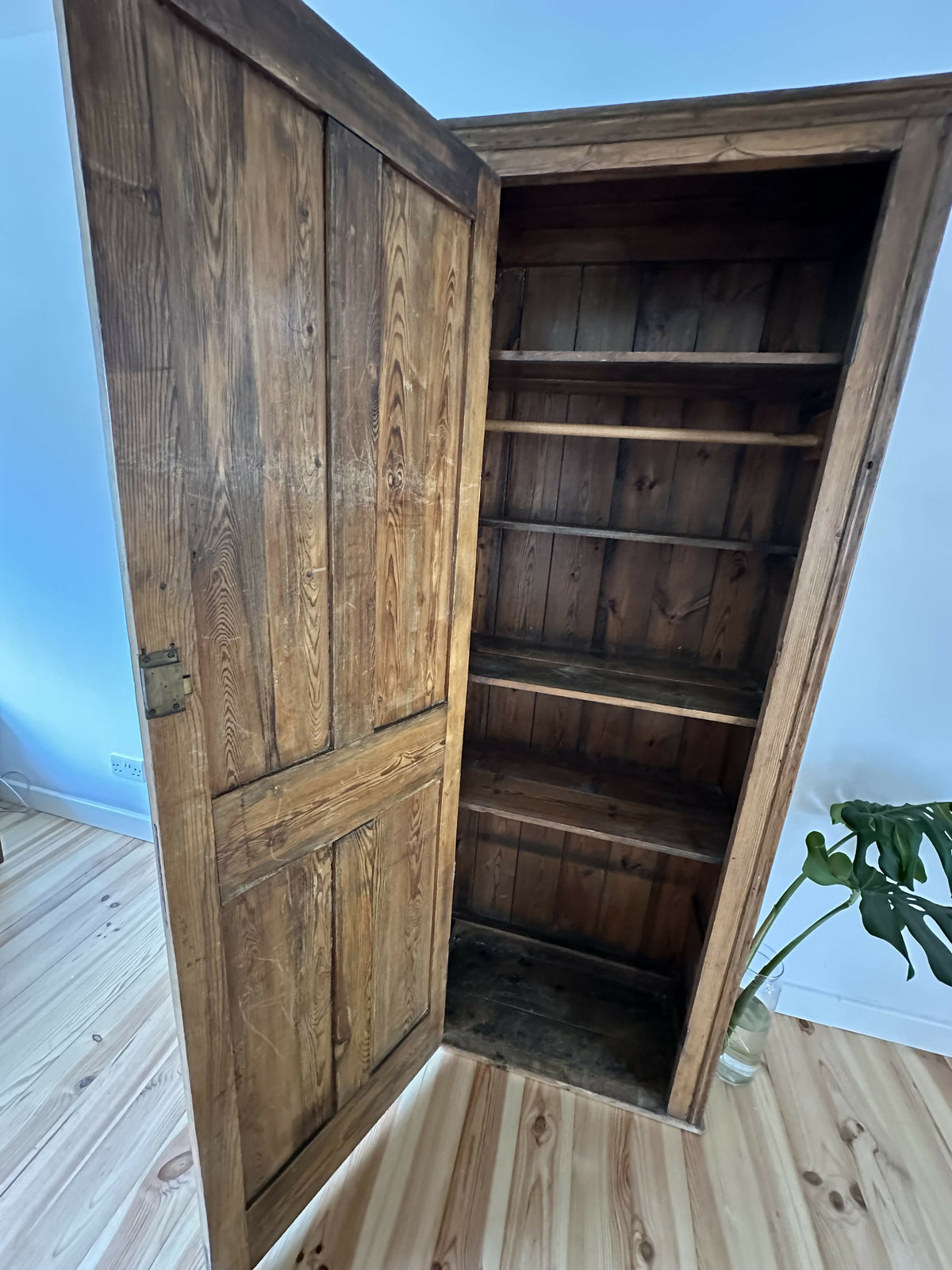 Victorian Pine Cupboard House Keepers Pantry Pitch Pine Rustic Farmhouse Larder Linen Cabinet