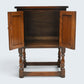 Old Charm Pedestal Cabinet Cupboard Bedside Tudor Brown Finish FREE UK DELIVERY*