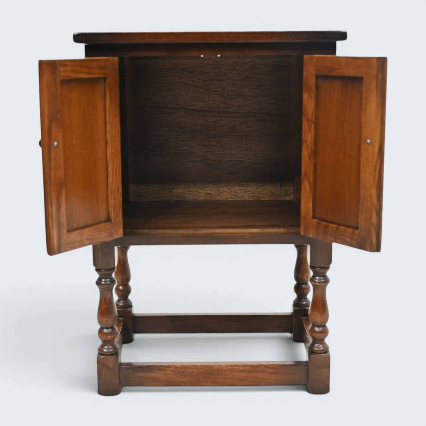 Old Charm Pedestal Cabinet Cupboard Bedside Tudor Brown Finish FREE UK DELIVERY*