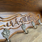 Coat Rack Vintage French Carved Oak Wall Mounted 6 Hooks Rack Hanger LOT 6368