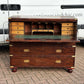 Mahogany Vintage Campaign Secretaire Chest Of Drawers.