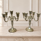 Pair of Candelabras Vintage French Style Metal Five Arm Candle Holders LOT 6481