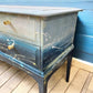 Hand-Painted Stag Sideboard with Captivating Sea Scene