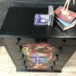 David Bowie Furniture / Ziggy Stardust Lightening Bolt Inspired, Pop Art Mid-Century Modern Black Painted Chest of Drawers, Glam Rock Interiors