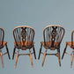 Set of Four Elm Windsor Wheel Back Chairs