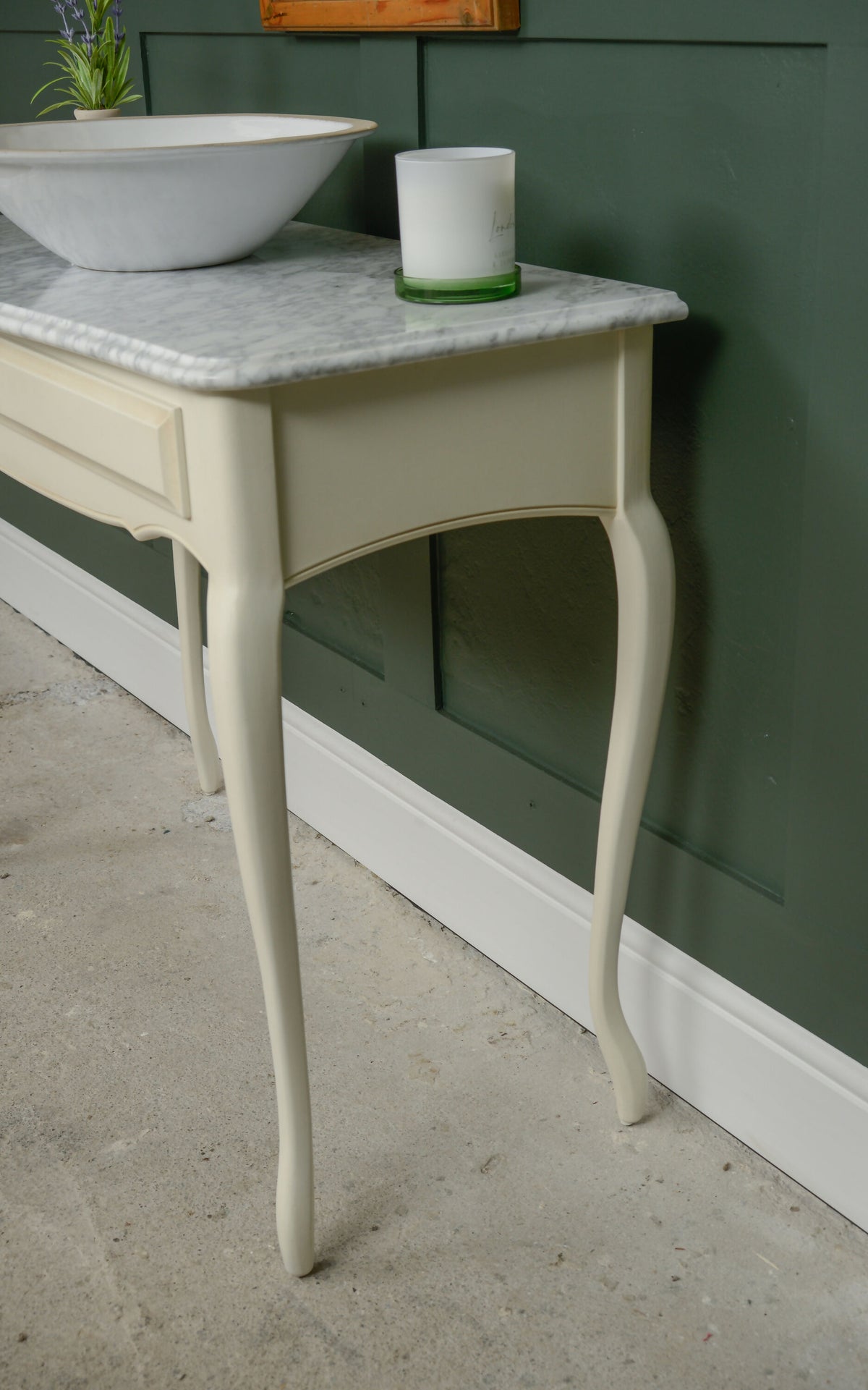 Laura Ashley Provencale Console Table with Marble Top - Ivory