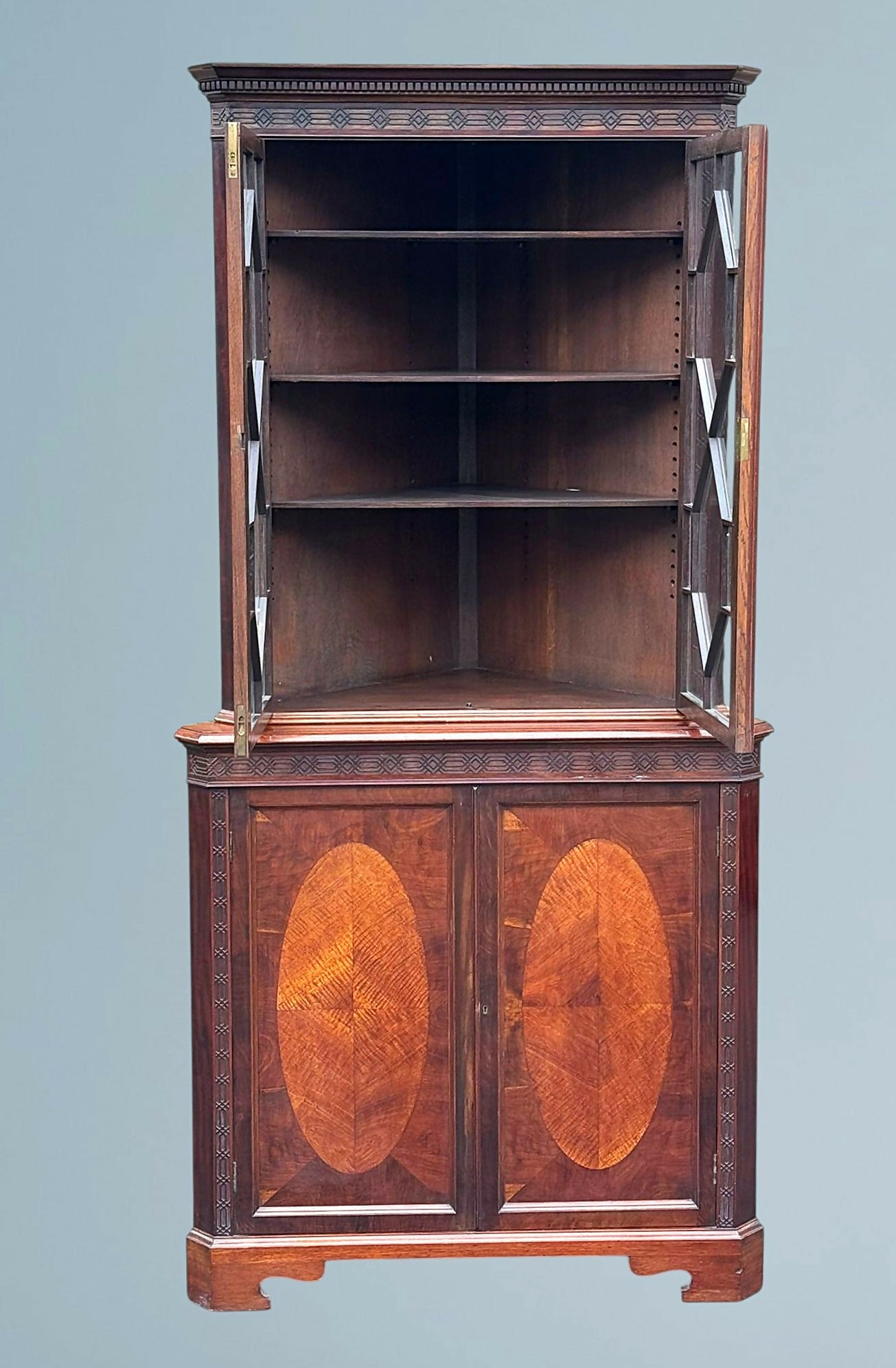 Edwardian Mahogany Corner Cabinet