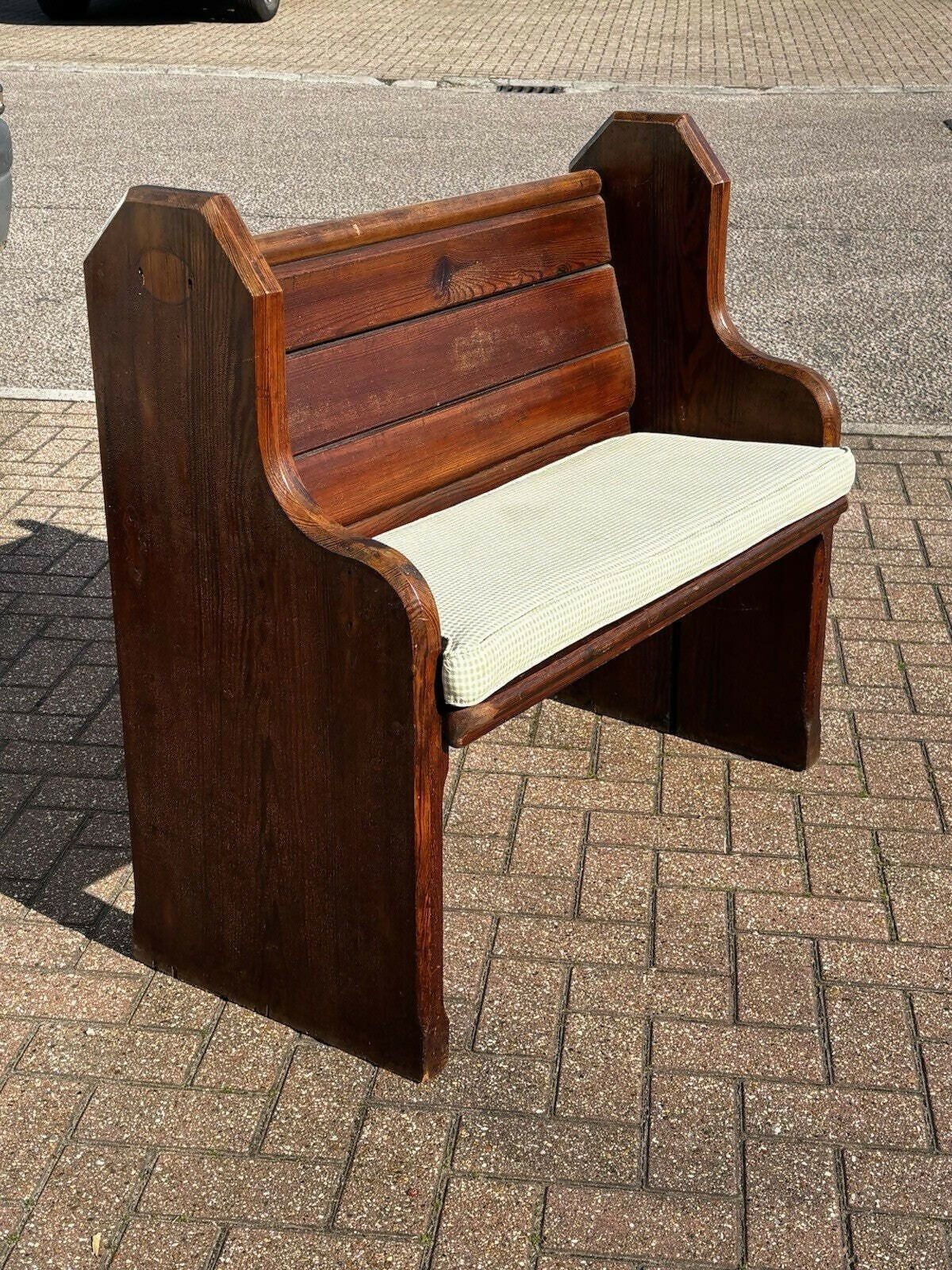 Small Vintage Victorian Pine Pew, 1800s