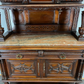 Sideboard Antique French Style Walnut Marble Display Cabinet Cupboard LOT 3576