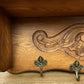 Coat Rack Vintage French Oak Wall Mounted 4 Hooks Carved Rack Hanger LOT 6293