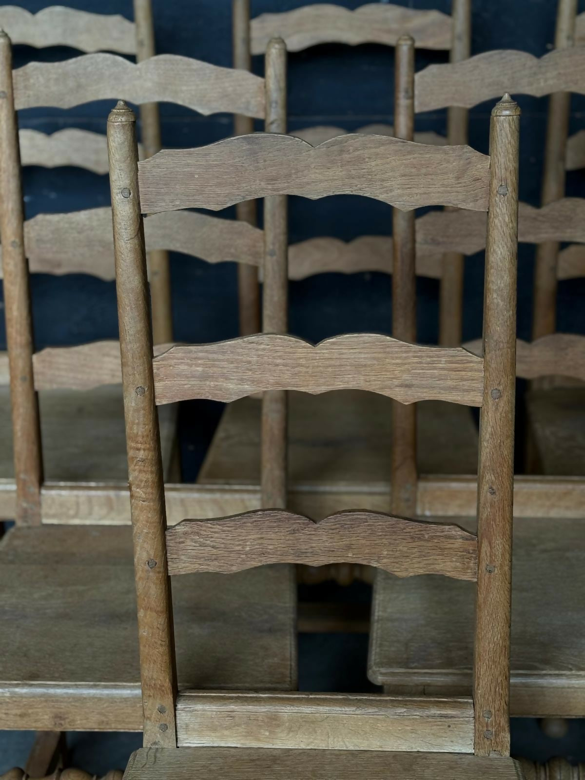 Set 6 Oak Farmhouse Dining Table