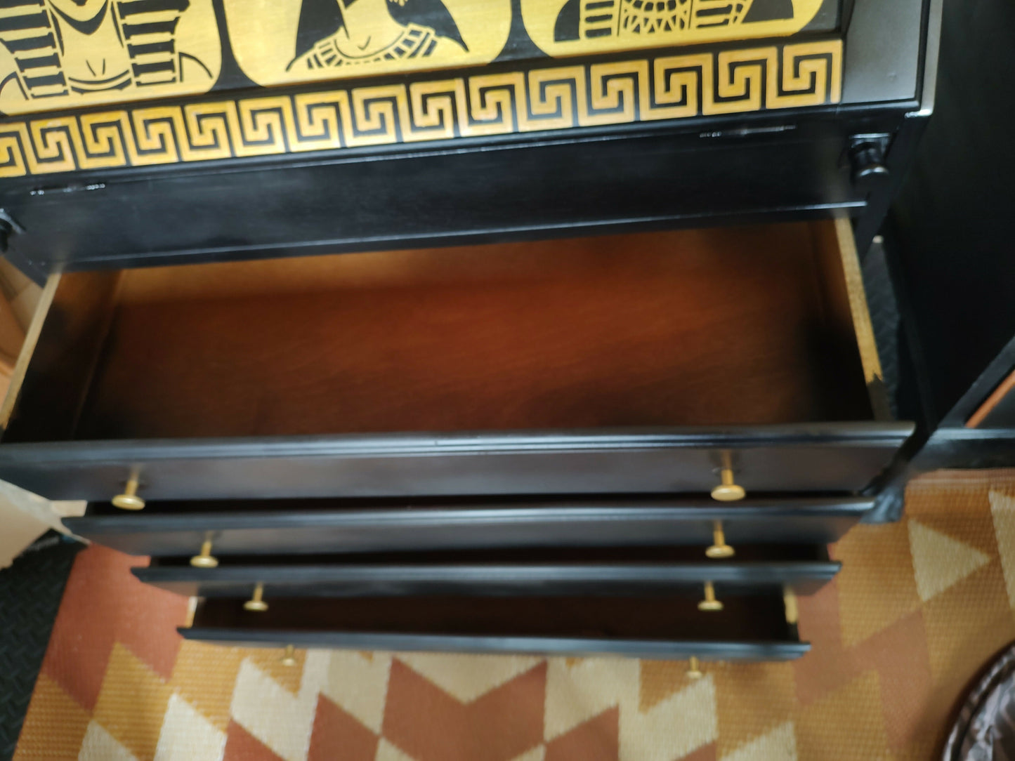 THE AFRICAN ASPECTS UPCYCLED - ONE-OFF FURNITURE ART - The Golden Dynasty Statement writing bureau