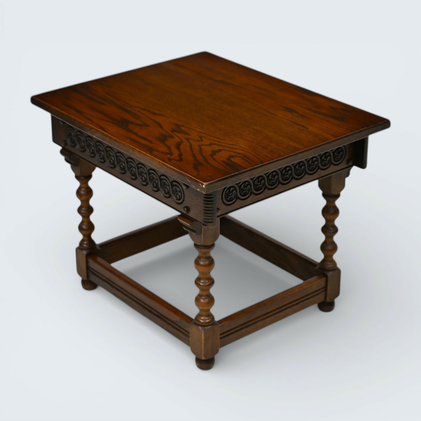 Vintage Oak Old Charm Solid Lamp/Side Table Tudor Antique Style FREE UK Delivery