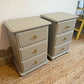 Newly refurbished pair of bedside drawers solid wood cabinets tables nightstands