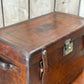 Antique solid leather military field boot trunk