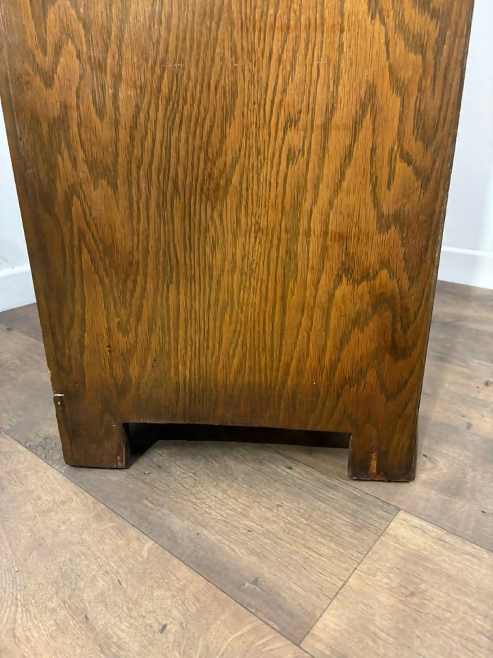 Vintage Oak Gentlemans Wardrobe / Tallboy – Art Deco Style