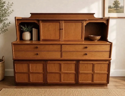 Nathan Squares Teak Sideboard Mid Century Wall Unit Vinyl Storage Drinks Cabinet UK