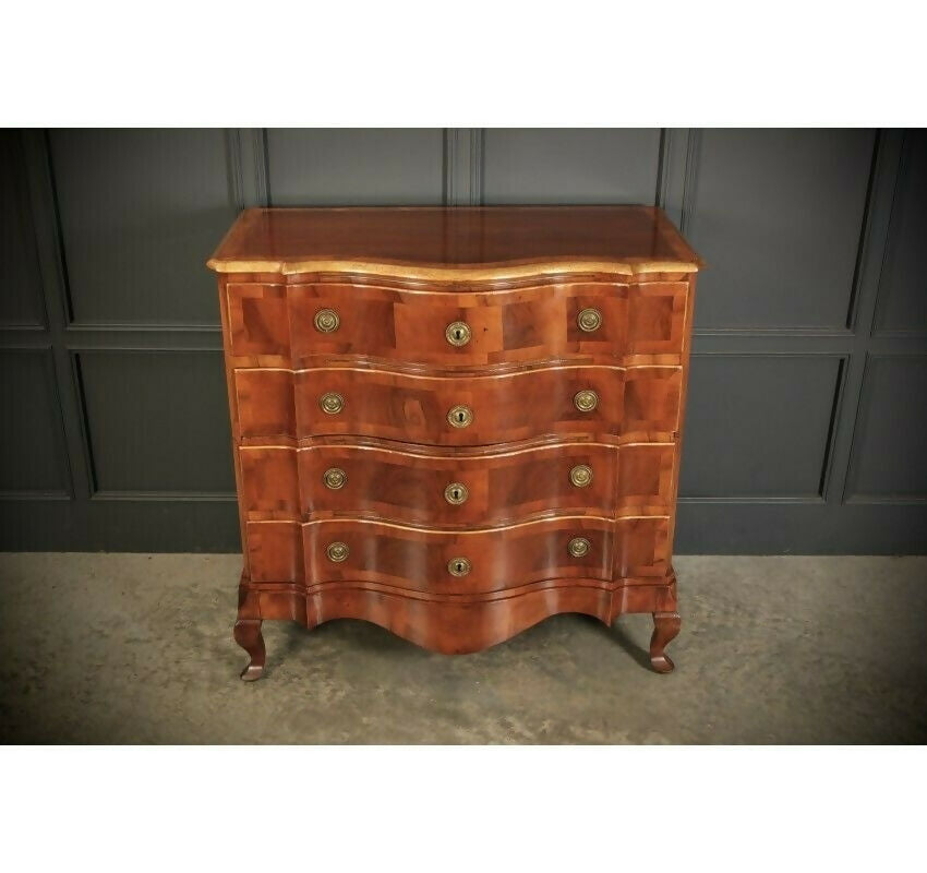 Large Walnut Serpentine Shaped Vintage Chest of Drawers
