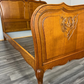 Bed Vintage French Louis XVI Oak Double Bed Frame Carved Headboard LOT 3791