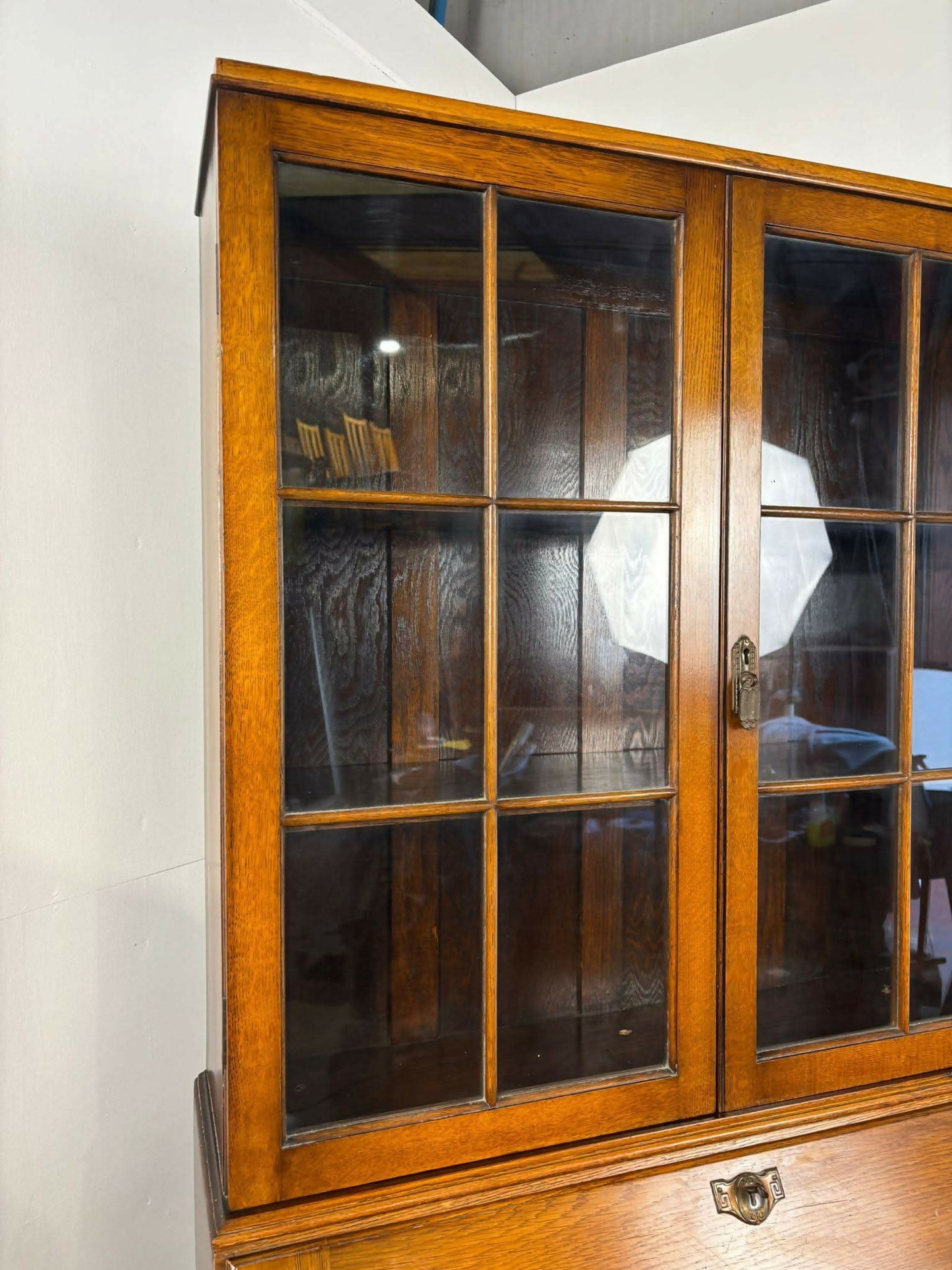 Vintage Oak Bureau Bookcase
