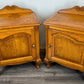 Pair of Bedside Tables Vintage French Louis Oak Cabinets Nightstands LOT 3519