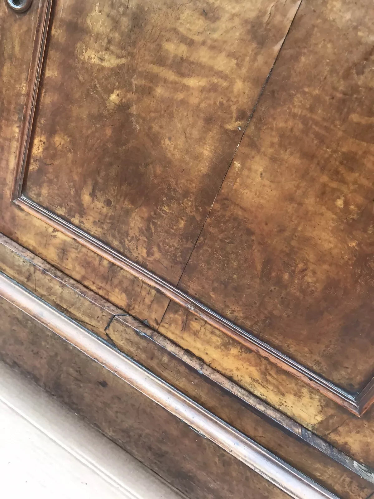 Antique Victorian Burle Walnut Veneer Chiffonier Dresser Server Buffet Sideboard