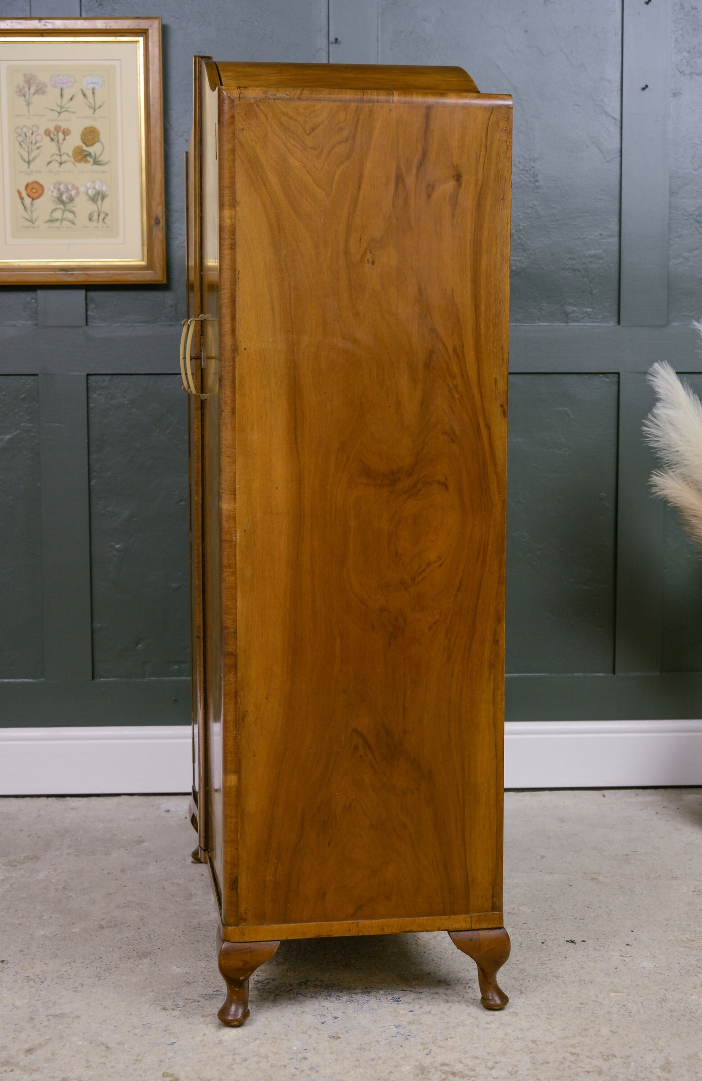 Art Deco Burr Walnut Gentlemans Wardrobe or Childs Wardrobe- SKU 211