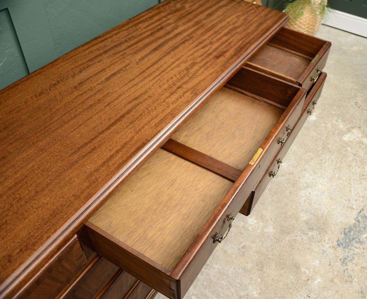 Regency Style Mahogany Sideboard Wide Bank of Drawers