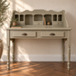 Upcycled French Country Writing Desk, Dried Sage Finish, Pigeonhole Storage