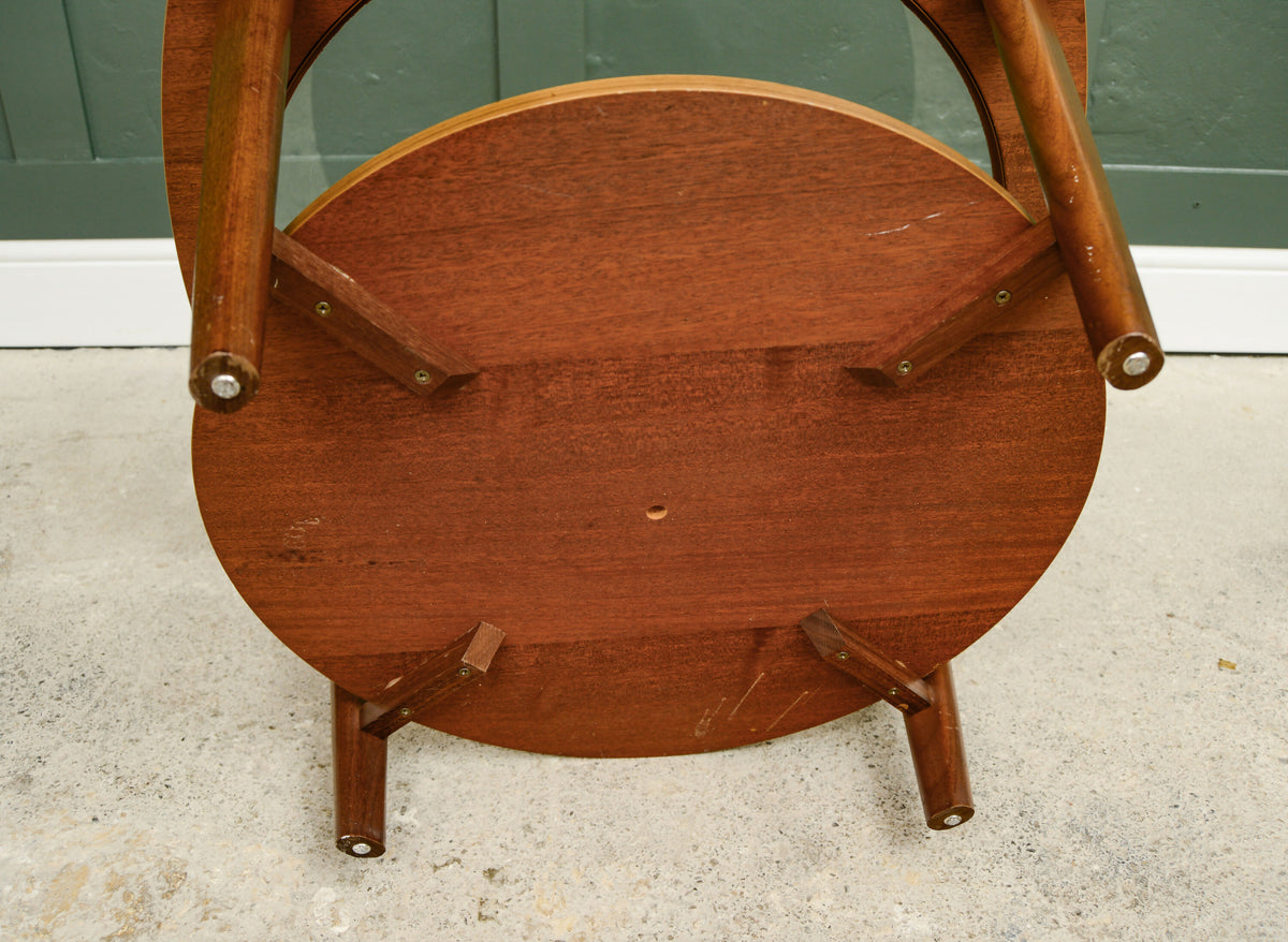 Mid Century Teak Astro Style Coffee Table with Glass Top