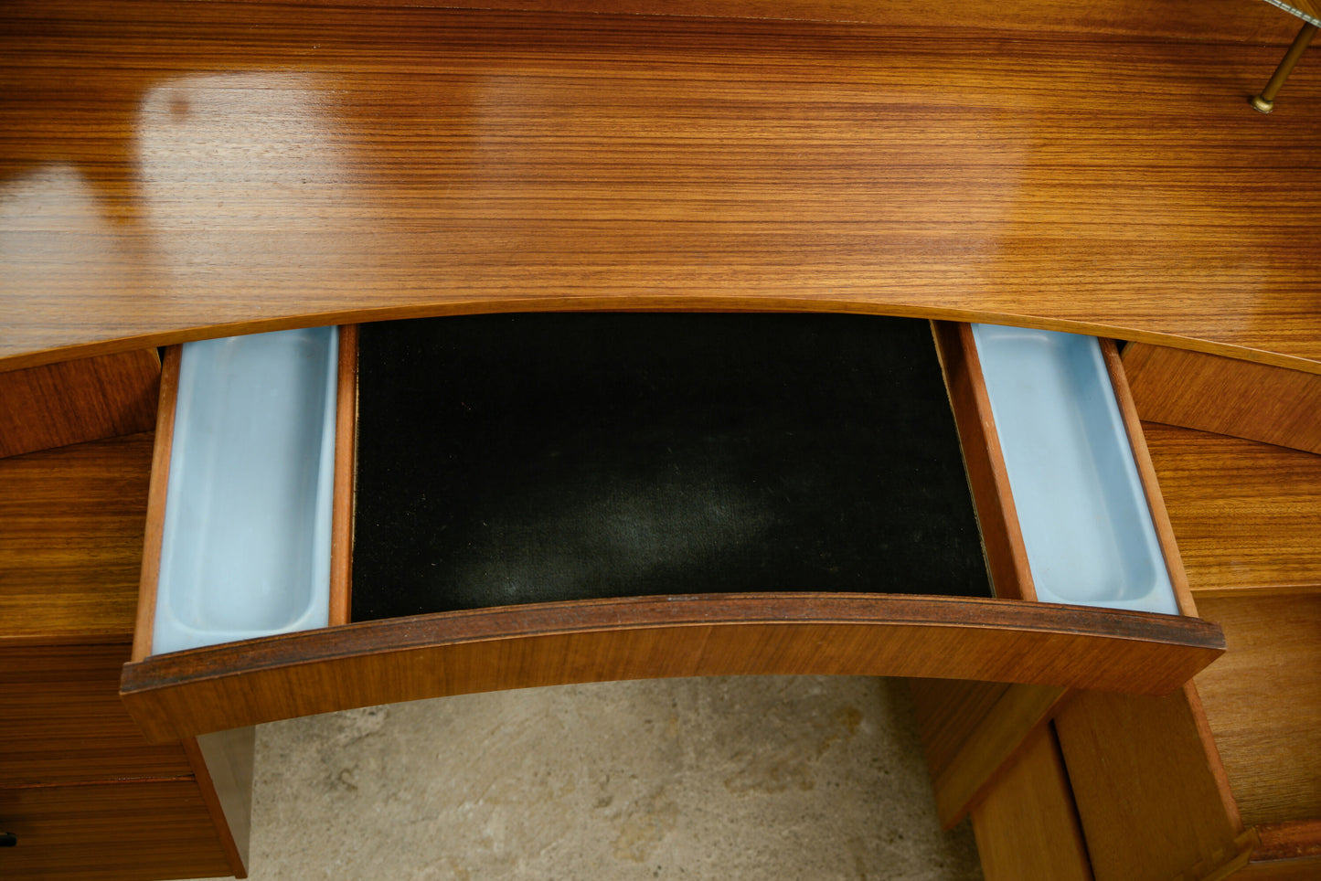 Mid Century Teak Dressing Table with Mirrors - Lebus Link - 1960s