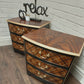 2 Black,Mahogany & Gold Bedside Drawer units