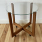 Mid Century Vintage Glass Side Coffee Table Minimalist