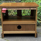 A WOOD BROTHERS OLD CHARM VINTAGE CARVED OAK TV MEDIA CABINET / STAND