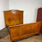 Early 20th French Style Walnut Veneered Bed Frame - 6ft Bed Frame With Gilt Metal