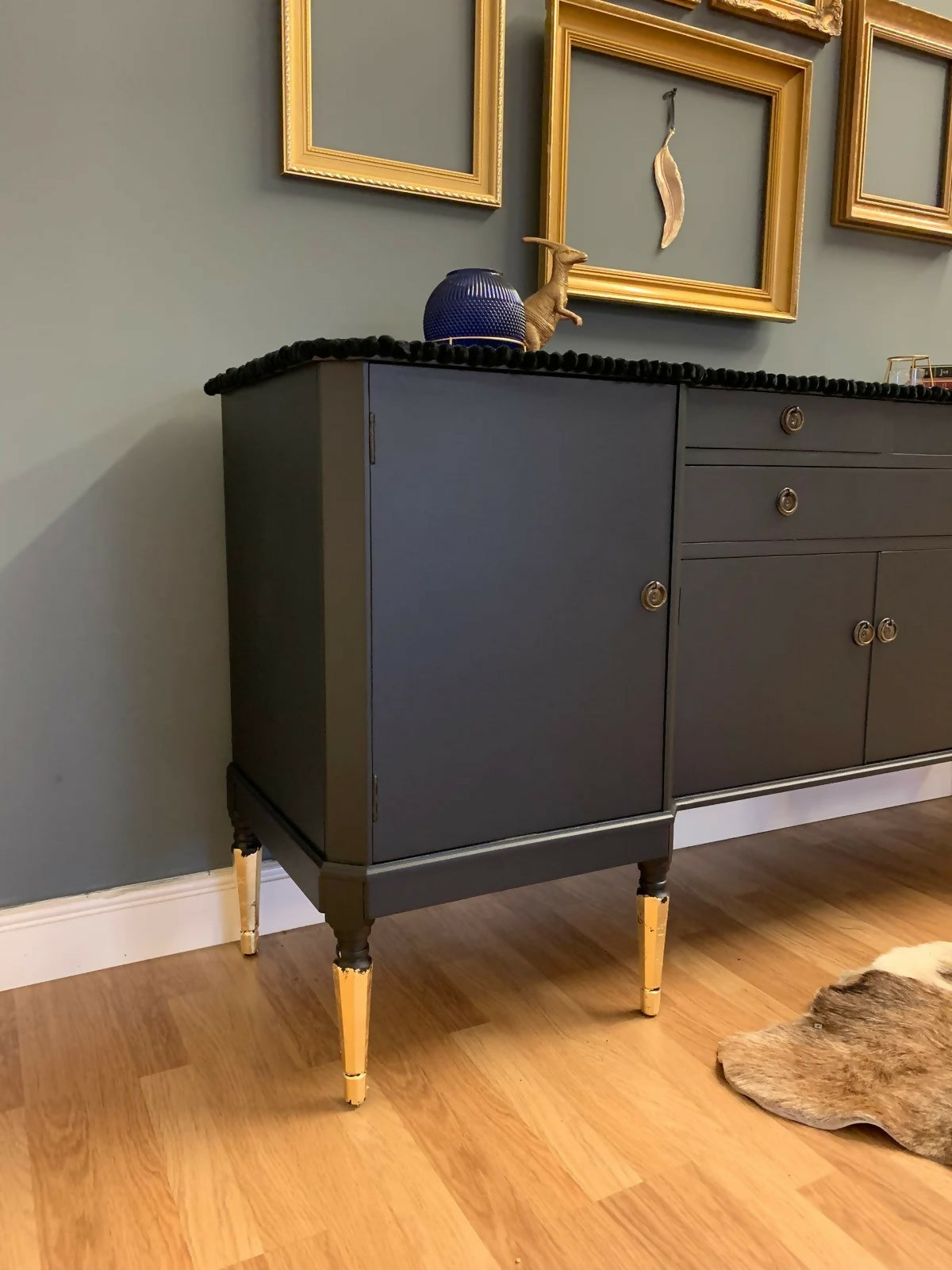 Black & gold vintage sideboard