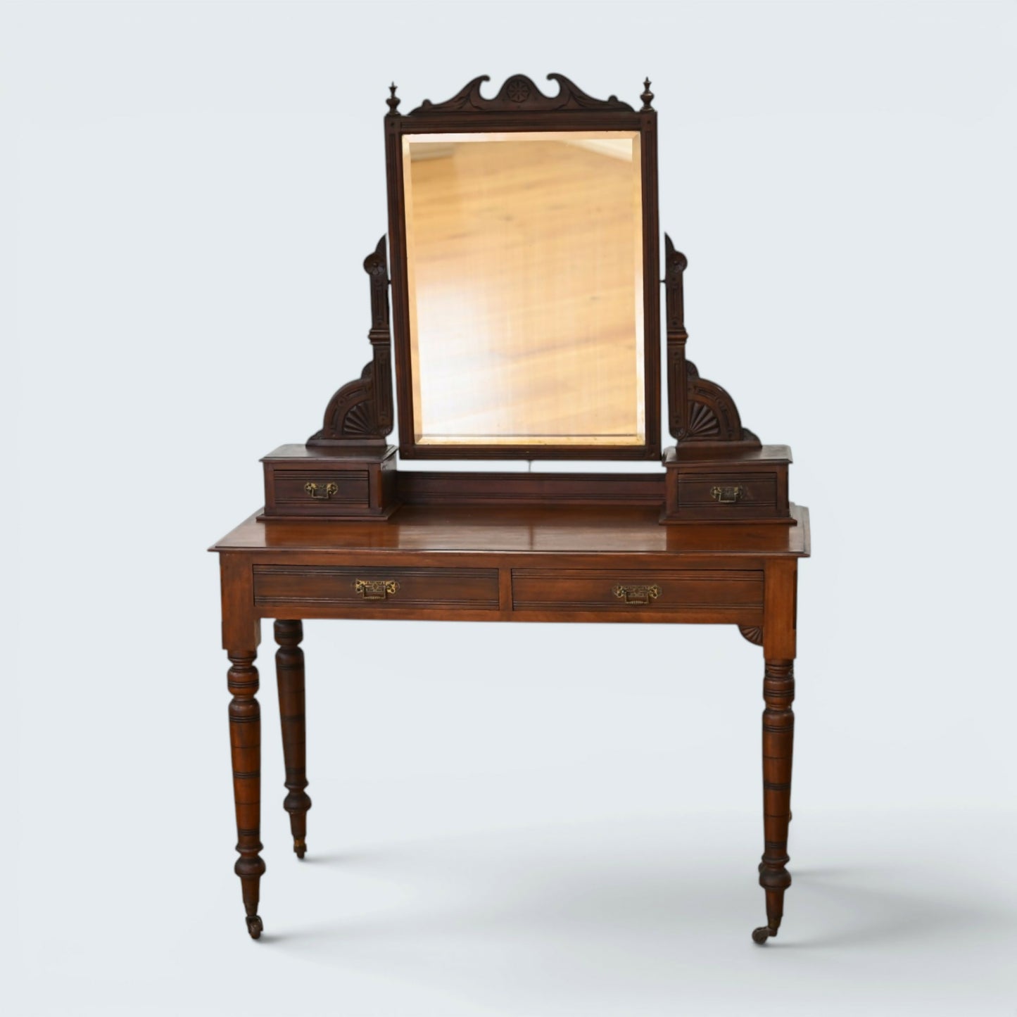 Antique Dressing Table Edwardian Bevelled Mirror Drawers FREE UK Delivery