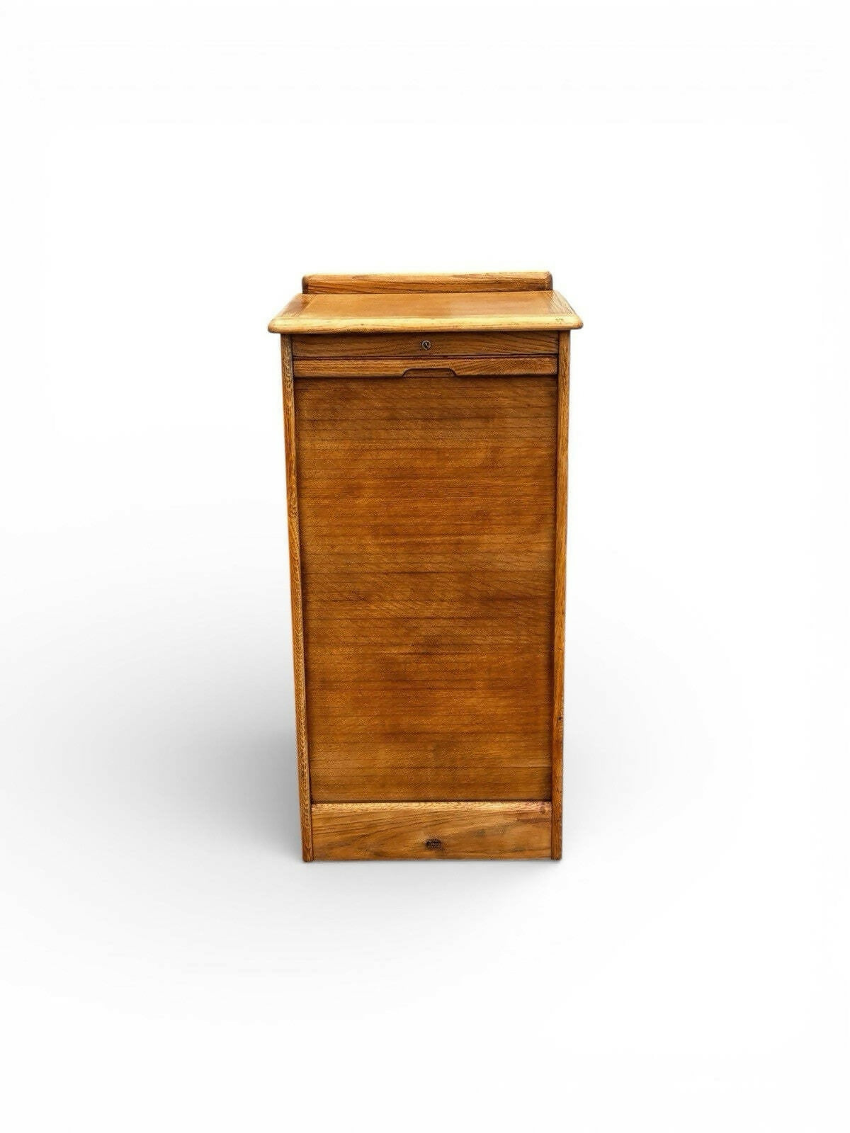 Light Oak Set Of 9 Filing Drawers With Tambour Rolling Front, With Key