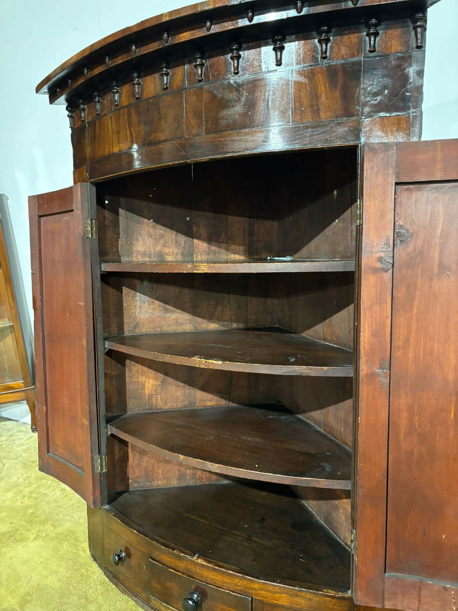 George III Mahogany Corner Cupboard1