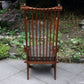 A RUPERT / NIGEL GRIFFITHS CARVED OAK DERBYSHIRE WING BACK LEATHER / ARMCHAIR