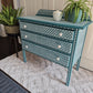 SOLD - Hand Painted Vintage Chest of Drawers: Hand-Stencilled Indian Inlay Inspired Furniture