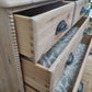 Rustic pine chest of drawers with bobbin detailing