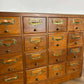 Vintage Light Oak Bank of twenty Index Drawers