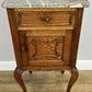 Bedside Table Antique French Marble Top Oak Cabinet Carved Cupboard LOT 6394
