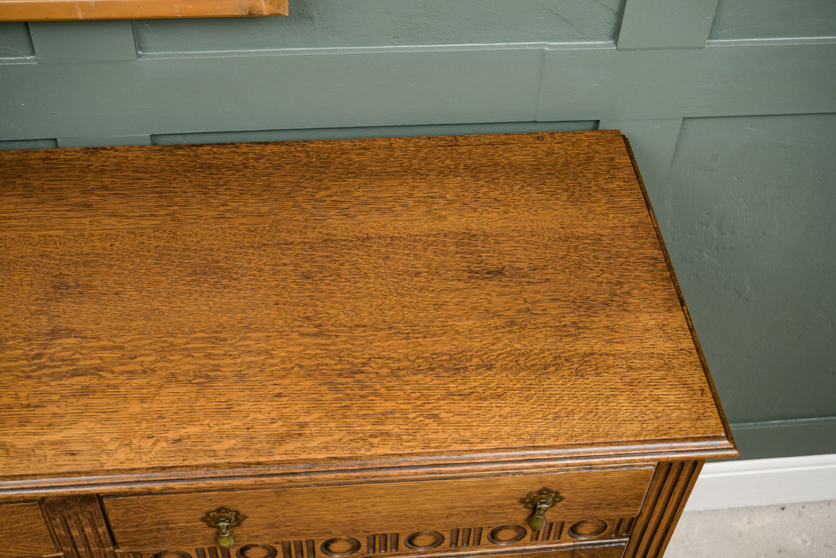 Early 20th Century Oak Sideboard Buffet - Ideal Bathroom Vanity Conversion