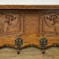 Coat Rack Vintage French Carved Oak Wall Mounted 6 Hooks Rack Hanger LOT 6227