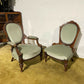 Pair Of Antique Beech Framed Drawing Room Chairs